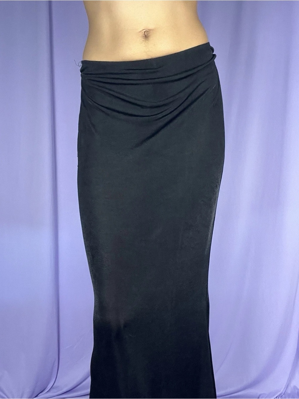 Black Sheer Maxi Length Skirt Womens Size S Double Layered Pencil Preppy Grunge
